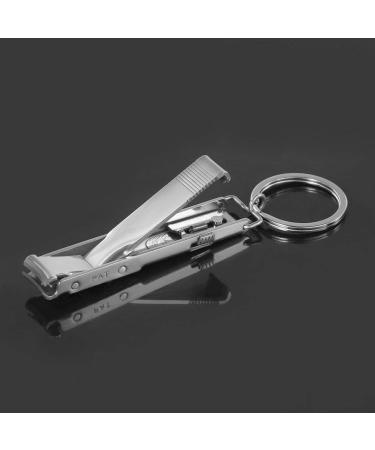 Stainless Steel Ultra-Thin Foldable Hand Toe Nail Clippers Cutter with Keychain Cutter Trimmer Silver Tool Key Ring Durable and Deft - Buy Online on GoSupps.com
