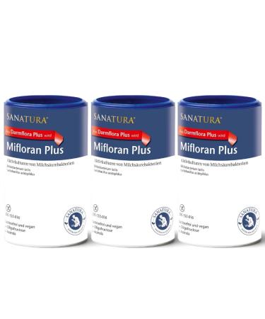 3 -pack Sanatura Mifloran Plus - 3x 200 g - lactic acid bacteria with 12 billion KBE per daily dose - combined with vitamin C from acerola and oligofructose - vegan and lactose free (3 Pack)