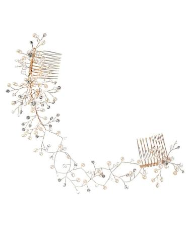 HAPINARY Crystal Double Hair Comb Rhinestones for Hair Wedding Hair Accessories Pearl Hair Comb Hair Bling Bridesmaid Hair Accessories Wedding Accessories Headgear Classic Alloy