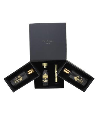 Jo Milano Game of Spades Wildcard 4-Piece Gift Set Unisex (3.4 Oz Parfum Spray + 6.8 Oz Body Cleanser + 6.8 Oz Body Cream + 0.27 Oz Refillable Atomizer) 4.32 Fl Oz (Pack of 4) - Buy Online on GoSupps.com