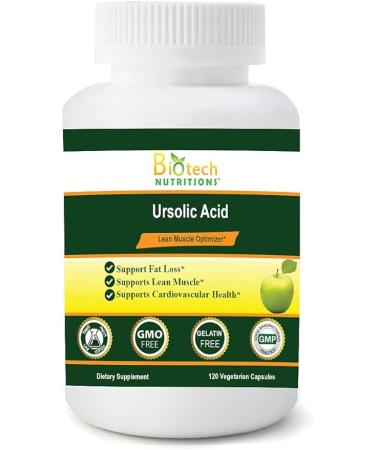 Ursolic Acid 200 mg Gelatin Free Non-GMO Made in USA 120 Count