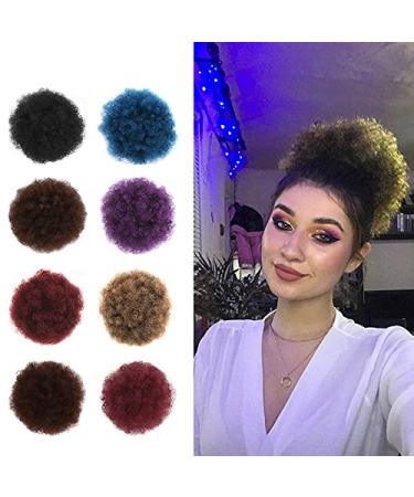 High Puff Afro Curly Wig Ponytail | 8 Inch Short Kinky Synthetic Clip-In Tail | 2 pcs - Best Quality Hair Bun Chignon - Buy Online on GoSupps.com