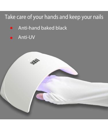 4 Pairs UV Manicure Gloves for Nail Lamp - Anti-UV Ray Fingerless Gloves for Women (White, Black, Purple, Pink) - Buy Online on GoSupps.com