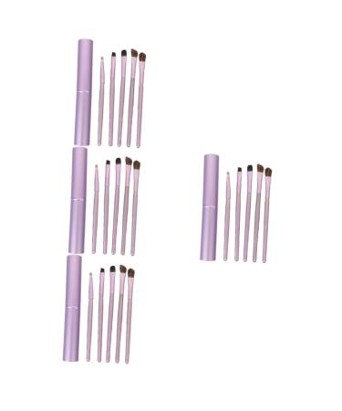 20 Pieces Eyeshadow Horsehair Makeup Brush Flat Eyeshadow Brush Gel Eyeliner Brush Blending Brush Makeup Brush for Girls Mixing Eyeshadow Brush Tool Purple