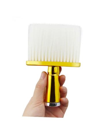 MERRYHAPY Hair Brush Hairdressing Face Duster Haircut Duster Haircut Brush Hair Cutting Neck Duster Neck Duster Hair Removal Brush Neck Hair Sweep Brush Dedicated Hair Comb 14x10cm Golden