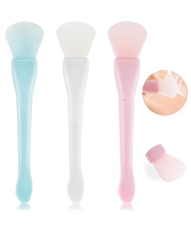 simarro 3Pcs Mask Brushes Double Ended Hairless Silicone Mask Brush Applicator Mask Beauty Tools Cosmetic Spatula Mask Brush for Serum Night Cream Eye Mask