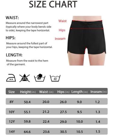 Girls' Quick Dry Athletic Running Shorts with Mesh Liner Pockets - Black | Size 12 Years - Buy Online on GoSupps.com