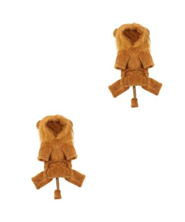 Inoomp 2 pet pet turns into lion clothing Lion dog outfit dresses for the winter lion costume for cats animal costume Halloween wig lion costume for pet accessories
