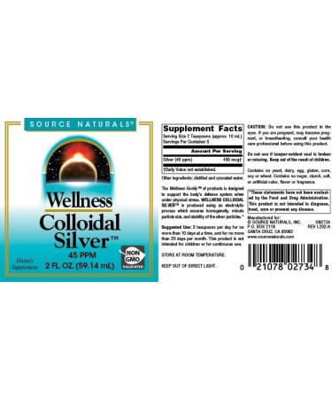 Buy Source Naturals Wellness Colloidal Silver 45 ppm | Supports Physical Well-Being | 2 oz - International Shipping Available - Buy Online on GoSupps.com