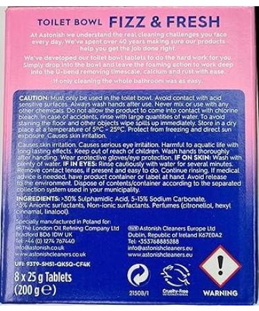 4 Pack Of Astonish Toilet Bowl Fizz & fresh Deep Cleaning Foam Action (Pink Peony Fresh) 32 Tablets In Total - Buy Online on GoSupps.com