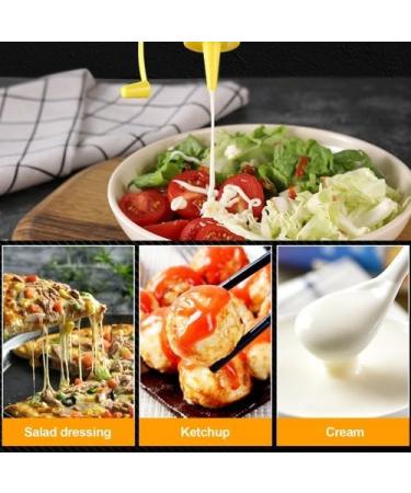 Cozlly Condiment Bottle 3 Pcs Sauce Bottle with Cap Squeeze Bottle 250 ML for Condiments Seasonings Ketchup Mustard Mayo Olive Oil (Red + White + Yellow) - Buy Online on GoSupps.com