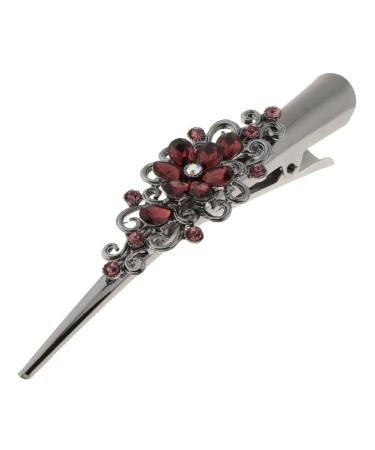 Hellery Ladies Hair Clip - Rhinestone Brown Crocodile Sectioning Clips for Hairdressers - Buy Online on GoSupps.com