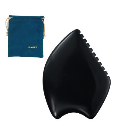 Gua Sha Massage Tool Scraping Board Natural Black Stone for Skin Care Facial Massager - Buy Online on GoSupps.com