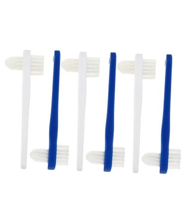 Ultechnov 6st double-headed false toothbrush prosthesis brush hard toothbrushes for adult retainer cleaning brush stops brushwear prostheses cleaner brush small tools 1 piece (1 Pack) color-sorted-2