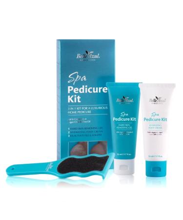 Belle Azul Women's Gift Set - Foot & Body Care - Spa Pedicure Kit + Quickly Absorbing Moisturising Foot Cream and Scrub + Firming Body Oil with Organic Argan Vitamin E and Rosemary