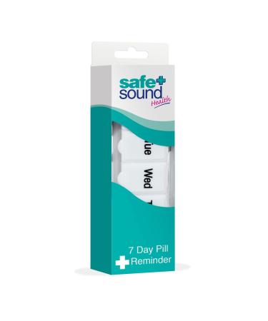 Safe and Sound Mini Pocket Sized 7 Day Pill Box Pop-open-catch lids White 1 Count (Pack of 1)