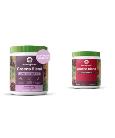 Amazing Grass Greens Blend Antioxidant: Super Greens Powder Smoothie Mix with Organic Spirulina & Greens Blend Superfood: Super Greens Powder Smoothie Mix with Organic Spirulina