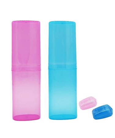 Eqlef toothbrush storage box 2 toothbrush toothpaste box with 2 toothbrush head cover for vacation travel camping plastic (type 2) - Buy Online on GoSupps.com