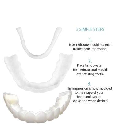 Instant Snap Veneers: Teeth Socket Perfect Braces & Whitening Alternative - No Pain, No Shots, No Drilling (1 Upper + 1 Lower + 2 Adhesives) - Buy Online on GoSupps.com
