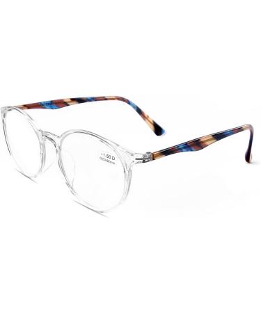 DOOViC Italy Design Fashion Reading Glasses +1.25 Strength | Stylish Clear Frames for Women Men | Includes Case - Buy Online on GoSupps.com