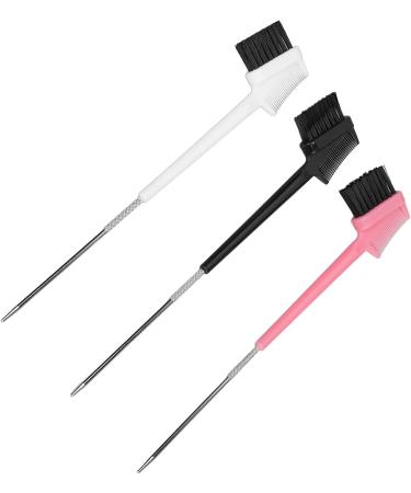 Double Sided Eyebrow Brush Comb for Lash Brow Grooming Hair Styling with ABS Stainless Steel Nylon Hair Makeup Tool - Buy Online on GoSupps.com