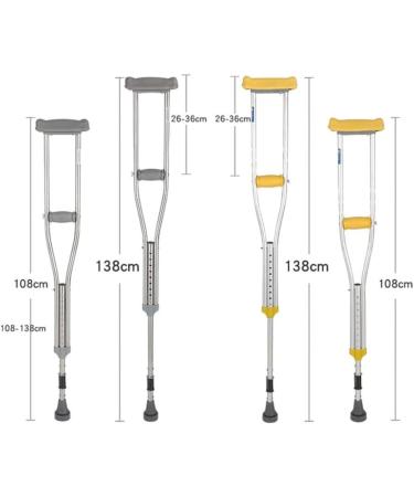 Walking Stick Aluminum Alloy Armpit Non-Slip Retractable Double Walking Stick Lightweight Elderly Handicapped Help Crutches Grey-2PCS (Grey 2PCS) Journey - Buy Online on GoSupps.com