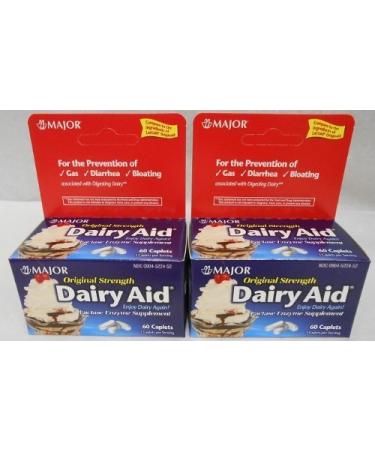 Dairy Aid Lactase Enzyme Caplets Generic for Lactaid Original 120 Ea.