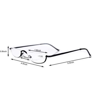 Half Reading Glasses Metal Frame Readers for Women Men with Pouch (2 Pairs 2.25) 2pair(black gray) 2.25 x - Buy Online on GoSupps.com