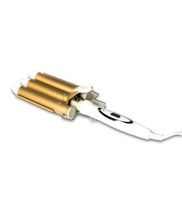 HM Hair And Beauty 3 Barrel Hair Curling Iron - 22 MM Tourmaline Ceramic Coated Hair Curler - Easy to Use for Any Style of Hair - Great For Small To Medium Curls