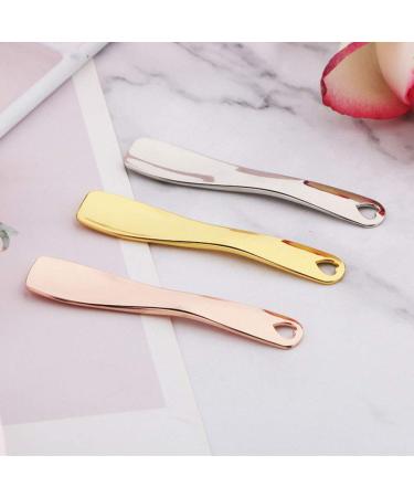Teensery 3 Pcs Metal Cosmetic Spoon Spatulas - Gold, Silver, Rose Gold | Makeup & Skin Care Tools for Home & Salon - Buy Online on GoSupps.com