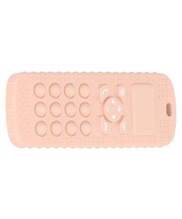 Peach Pink Silicone Baby Teething Toy - Remote Control Shaped for Soothing Massage at Home - Buy Online on GoSupps.com