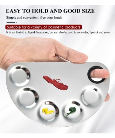 AKOAK Stainless Steel Beauty Palette & Spatula Tool | Nail Art Makeup Mixing for Cosmetics & Pigments - International Shipping - Buy Online on GoSupps.com