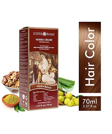 Surya Brasil Henna Cream - Golden Brown Hair Color for Grey Coverage (2.37 fl oz) - Buy Online on GoSupps.com