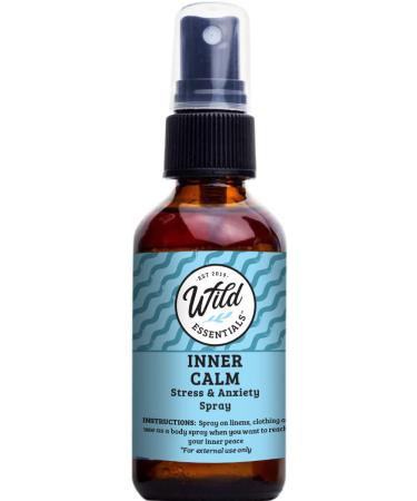 Wild Essentials Inner Calm All Natural Spray 2 Ounce 60ml Calming Relax Meditate Stress Blend Made with 100% Essential Oils and Witch Hazel Aromatherapy Room Linen Body Spray