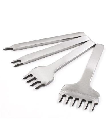 4mm White Steel Prong Leather Hole Punch Set for Leather Working - 1246 Stamping Board Diamond Lacing Stitching Chisel Set - Buy Online on GoSupps.com