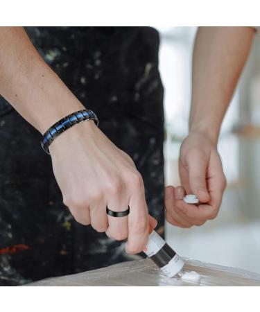 Vicmag Lymphatic Drainage Mantnetarmbon Men Titanstahl Magnet Double-Row Ultra-Strength Magnets | Adjustable with Gift Box - Blue Line - Buy Online on GoSupps.com