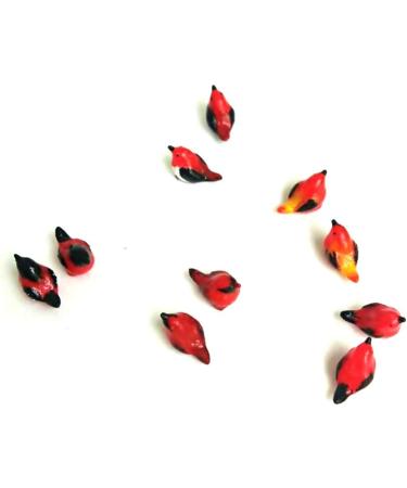 10pcs Multicolor Clay Red Birds Mini Figurines for DIY Dollhouse Craft - An_Shop - Buy Online on GoSupps.com