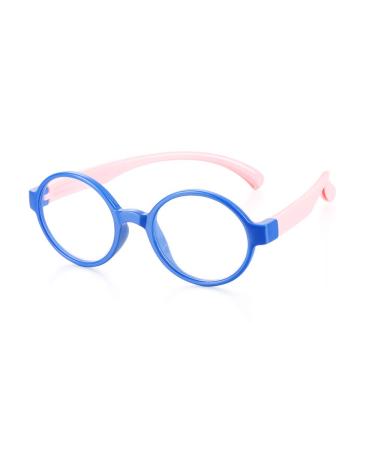 Children's glasses with silicone frames radiation resistant computer glasses for children anti-blue light glasses for video games dark blue pink