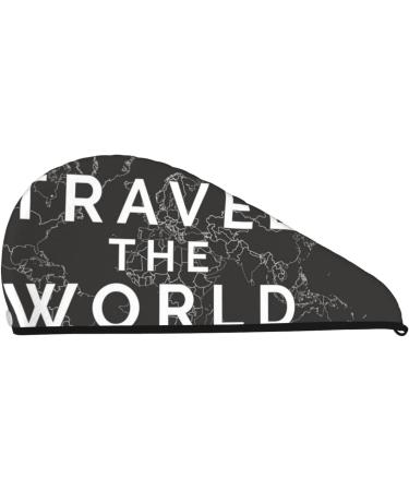 Travel The World1 Microfiber Hair Towel - Super Absorbent Coral Velvet Quick Dry Wrap for Long Short Curly & Thick Hair | Perfect for Travel - Buy Online on GoSupps.com
