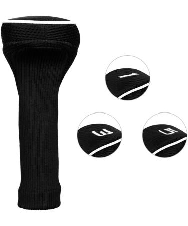 Black Golf Club Head Cover Set | Fits Driver, Fairway Woods, Hybrid | Interchangeable Tags | Golf Accessories - Buy Online on GoSupps.com