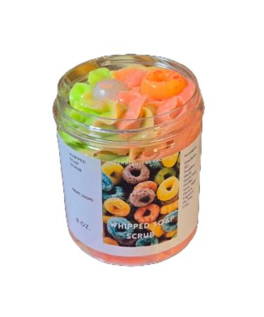 Fruit Loops Whipped Foaming Shea Butter Sugar Scrub. Exfoliating Body Wash & Scrub. All Natural Shea Butter Whipped Soap. Shaving Cream. (8 oz) 8 Ounce