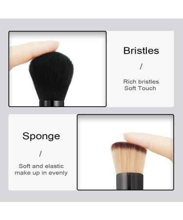 Shop Aoowu 4-in-1 Double-Sided Makeup Brush Set - Portable Removable Cosmetic Brushes for Concealer Eyeshadow Rouge & Foundation (Black) | International Shipping Available - Buy Online on GoSupps.com