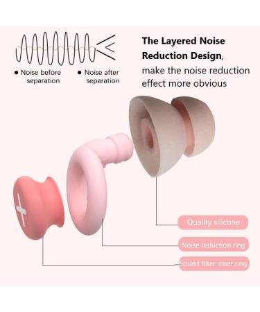3 Pairs Reusable Soft Silicone Ear Plugs for Sleeping - Noise Cancelling & Comfortable - Includes Storage Box - Ideal for Sleep, Concerts, Snoring - Pink & Blue - Buy Online on GoSupps.com
