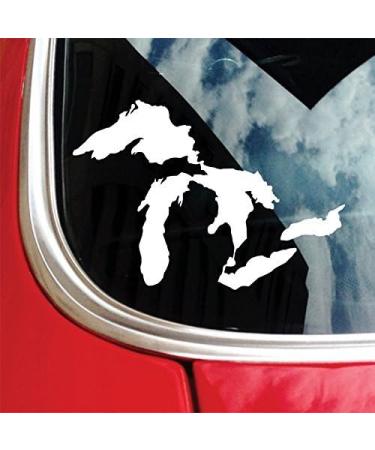 Great Lakes Michigan Car Decal - Premium Heavy-Duty Weatherproof Vinyl Sticker for Bumpers, Windows, Laptops, and More (White Standard) - Buy Online on GoSupps.com