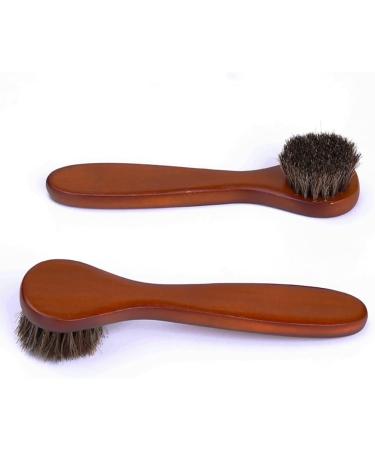 2 Pcs Shoe Polish Brush Set Horsehair Brushes Shoe Boot Shine Brush Horse Hair Bristles Brush for Boots Sofas Bags - Buy Online on GoSupps.com