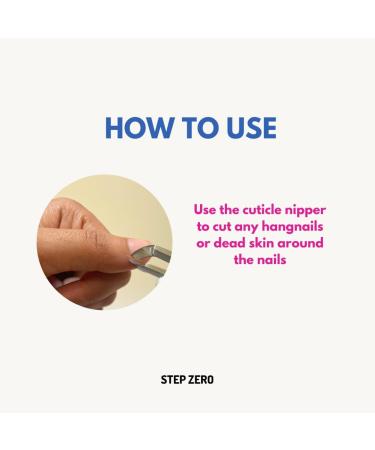 Cuticle Nippers and Pushers for hangnail dead skin cuticle care for manicure pedicure | BRAND: STEP ZERO - Buy Online on GoSupps.com