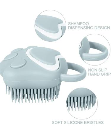 Fiotha 2-in-1 Silicone Pet Bathing Brush - Dog & Cat Shower Massage Brush with Refillable Shower Gel - Blue - Buy Online on GoSupps.com