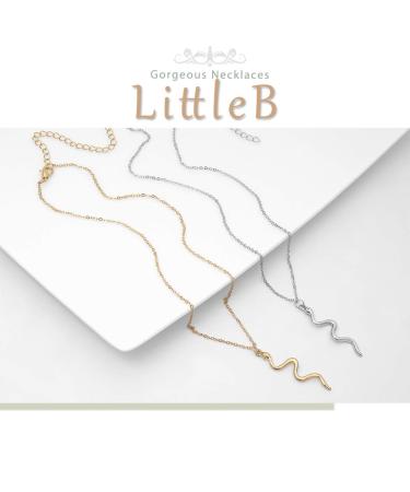 Buy LittleB Minimal Serpentine Pendant Necklace - Short Gold Fashion Jewelry for Women & Girls | International Shipping - Buy Online on GoSupps.com