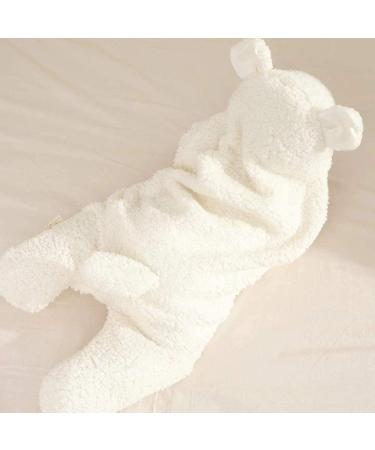 MUSUNFE Cute Unisex Newborn Baby Sleeping Bag | Thick Cotton Plush Swaddle Blanket (White) - Buy Online on GoSupps.com
