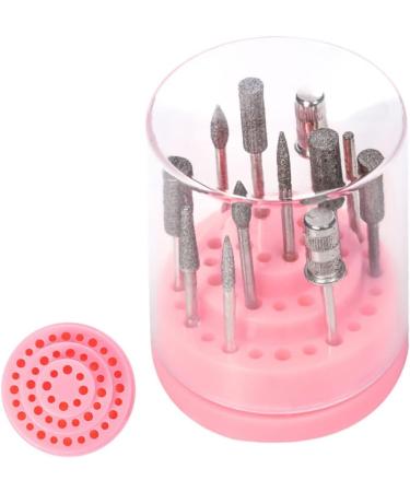 Nail Drill Bits Holder Acrylic Nail Drill Stand Displayer Organizer Container 48 Holes Manicure Tools Storage Box With Acrylic Cover Rose - Buy Online on GoSupps.com